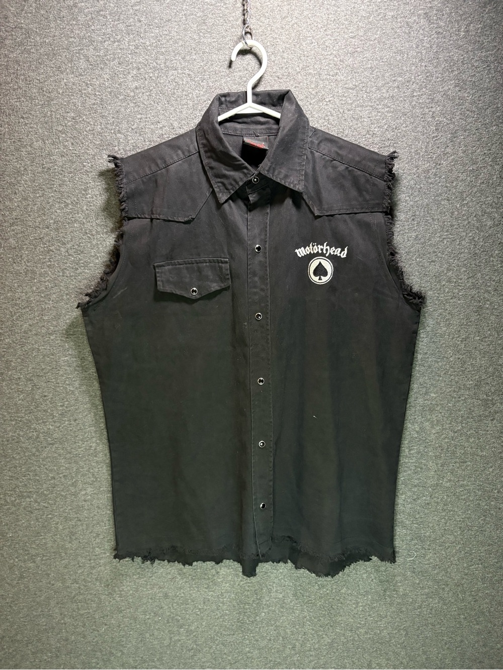 Motörhead Ace of Spades Black Cut-Off Rock Concert Vest Size L